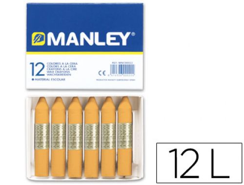 Lapis de cera manley unicolor ocre caixa de 12 n.26 , Manley , 22262 , 8414326046901
